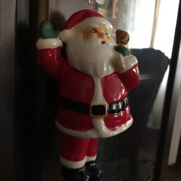 CERAMIC SANTA BELL ORNAMENT XMAS CHRISTMAS - Picture 4 of 6